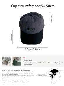 1pc Unisex Minimalist Patchwork Letter Embroidered Baseball Cap, Casual, Versatile Seasonal Snapback Hat