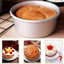 1pc/3pcs/4pcs Round Aluminum Cake Mold, Fixed Bottom, Heat-Resistant, Non-Stick, Easy To Clean, Suitable For Birthday Baking, Manual Cake Mold, Applicable For Holiday Baking Tools - Multicolor - View 4