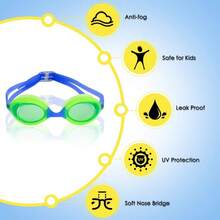 COOCL Swim Goggles UV Protection AntiFog Lenses Adjustable Strap - 藍/黃 - 查看 6