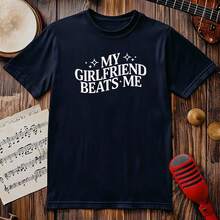My Girlfriend Me Funny T-Shirt Print Short Sleeve T-Shirt T Shirt Black T Shirt Printed Short Sleeve T-Shirt For Summer Graphic Tees Graffiti Shirt Round Neck Oversized T Shirt Sleeve Casual T-Shirt, Street Hip Hop Style T-Shirt 100% Heavy Cotton All-Season Wear Individuality Unisex Top Gifts For Girlfriend Boyfriend - 黑5 - 查看 4