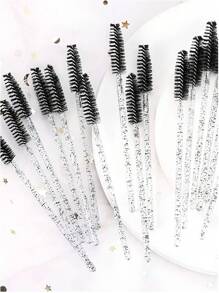 100 pièces/50 pièces/10 pièces Applicateurs de mascara jetables, brosses à cils en nylon, applicateur d'extension de sourcils sans parfum avec tige en plastique ABS, pour peau normale - mascara et mise en forme des sourcils, utilisation en salon et à domicile, set de baguettes roses et noires
