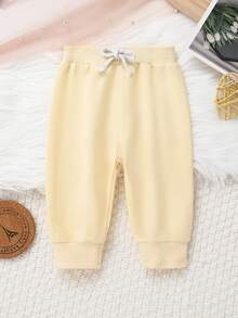 4pcs/Set Casual, Elegant, Sweet, Cute Baby Girls Autumn/Winter Clothing Set, Soft & Comfortable, Letter Slogan Print, Minimalist, Round Neck Long Sleeve Sweatshirt And Bow Decor, Solid Color Elastic Waist Pants - Multicolor - View 10