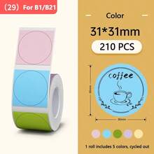 Niimbot Thermal Label White/ Cable/Color/Transparent Round Sticker Adhesive Waterproof For B1/B21/B3S Mini Printer Label Maker Sticker - Multicolor - View 7