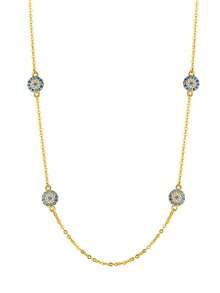 Kaletine 時尚925純銀&氧化鋯邪惡之眼吊墜項鍊 - 查看 2