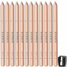 GEOXS12 Pcs Beige Barber Pencil For Lineup Trace Hairline Chalk Beard Pen Guide Shaping Tool Barber Supplies For Men Edge Hair Goatee Design Grooming Styling Kit With Sharpenergh7ij - as pic - View 1