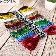 Set de 19 colores de hilos metálicos de bordado, 152 metros por color, hilos de poliéster brillantes adecuados para punto de cruz, pulseras de la y manualidades DIY - Set de 19 colores - Multicolor - Ver 13