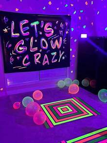 1 件/7 件霓虹灯胶带，夜光胶带，适用于紫外线派对、荧光紫外线黑光、6 种亮色布料装饰用品，适用于派对装饰、舞池、紫外线派对、剧院舞台、万圣节 - 0.6 英寸 X 16.5 英尺 - 彩色 - 查看 9