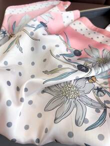 1 Pc Summer Floral Print Neck Tie Square Scarf Fashion Satin Silk Beach Stoles Hair Handbag Wrsit Foulard Hijab Bandanda Suitable Holiday Office Travel Accatio Accessories