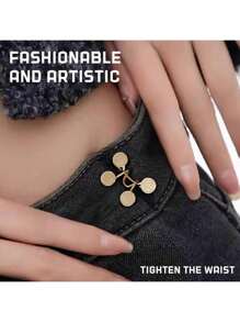 Adjustable Denim Jeans Button, Detachable Waistband Buckle, Non-Reusable, Suitable For Loose Fit Jeans, Waistband Buckle, Helps Wearers Better Show Their Figure