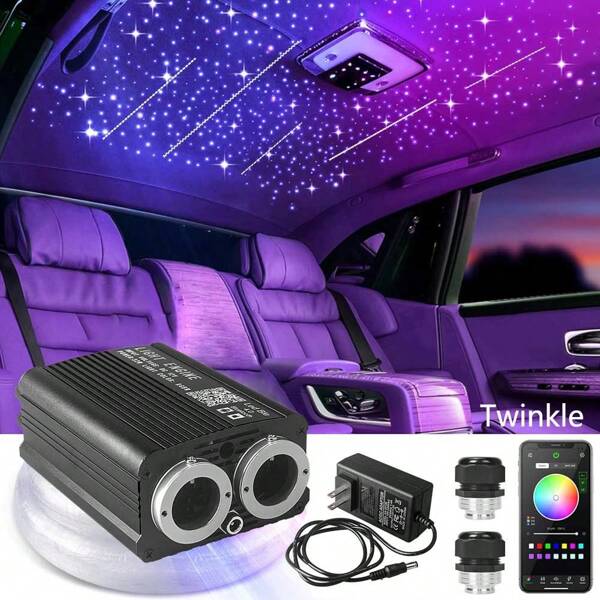 1300pcs Dual Color Twinkle Meteor Sternenhimmel Auto/Home Lichtfaser Glasfaser Optik 4m