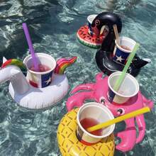 Aufblasbarer Getränkehalter, Getränke-Schwimmkörper für den Pool, Pool Getränke-Schwimmkörper für Hawaii-Motiv Pool Partys, süße Flamingo aufblasbare Becherhalter Untersetzer, Schwimmuntersetzer für Poolparty