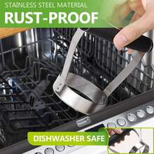 T4JT    Plain Edge Food Chopper, 3 Inch Manual Hand Chopper Dicer, Stainless Steel Round Handheld Food Cutter With Grip Handle, Chop Cabbage, Boiled Egg, Nut, Fruit, Vegetable, Meat For Salad - Plain Edge - View 5