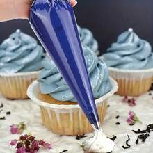 50pcs Disposable Plastic Piping Bags, Extra Thick Pastry Bags, Durable Icing Piping Bags, Baking Tools For Cupcakes, Cookies, Ideal For Icing, Frosting ,Fondant, Cake Decorating, DIY Kitchen Gadget For Dessert Decoration, Baking Essentials For Restaurant, Dessert Shop - Blue - View 8