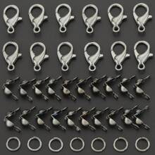 150pcs Golden/Silver/KChrome Gold/White/Gun Black/Random Color Zinc Alloy Lobster Clasp, Jump Ring And Findings Set For DIY Keychain, Key Rings, Bead Stringing, Pendants, Jewelry Craft Making Supplies