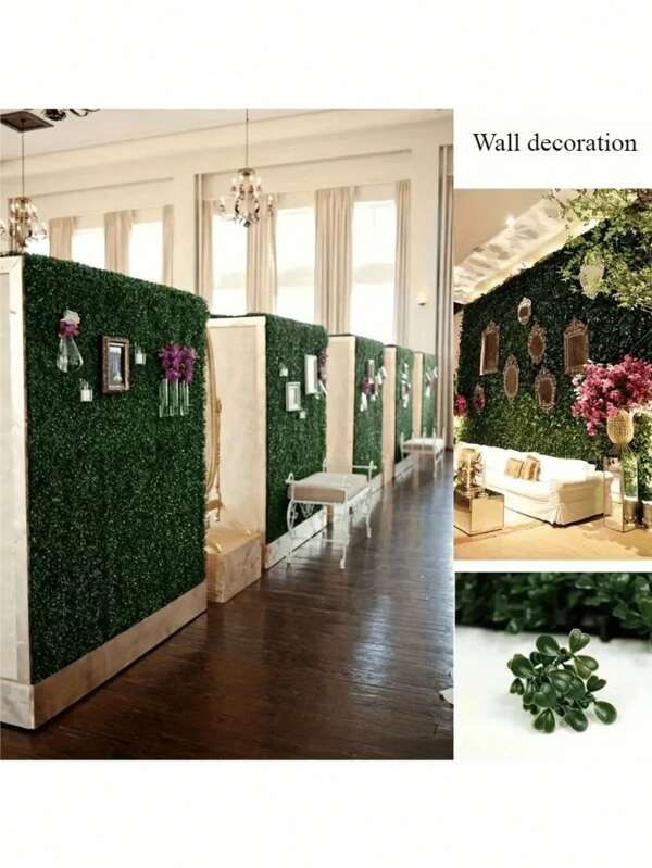 Multiple Pcs Artificial Milan Grass Fence Decor Wall, Fake Green Plant, Lawn For Yard, Garden Background Wall Plastic Turf Decoration, Suitable For Mother's Day, Halloween, Christmas, Wedding Decor