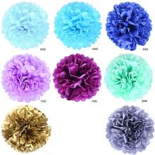 20PCS 玫瑰红蓝绿色彩色纸花球装饰绒球，母亲节婚礼告白日沐浴生日生日节日庆典派对室内外装饰绒球 - 彩色 - 查看 8