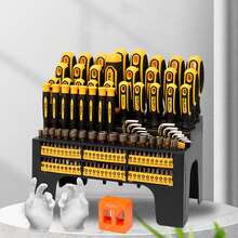 131pcs Magnetic Screwdriver Set With Plastic Ranking Ratchet Handle Hex Key For Men - Yellow - View 2