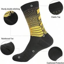 5 pares de calcetines deportivos para hombres, gruesos, protectores, acolchados, para baloncesto, fútbol, actividades al aire  correr - negro (C-NEGRO) - Ver 4