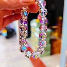 10毫米多面水晶串珠手链 - 女孩喜爱的幸运配饰，可作为日常/节日礼物 - 杏色 - 查看 6