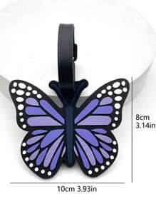 1pc Butterfly Luggage Tag, Travel Accessory, Silicone Fashion Handbag Label, Suitable For Outdoor Travel Carrying