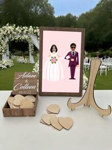 32pcs Personalized Photo Marriage Signature Frame Set, Guest Message Book For Wedding, Home Decor For Bedroom, Modern & Stylish, Customized, Unique Gift Idea For Him, Her, Boyfriend, Girlfriend, Parents, Family, Friends, Anniversary, Valentine's Day, Mother's Day, Back To School, Christmas, Halloween, Ramadan, Birthday, Father's Day, Graduation, Housewarming, Restaurant, Living Room, School
