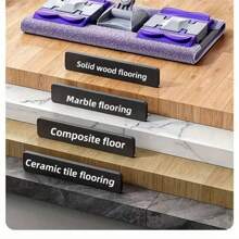 1pc Extra Large Flat Mop Set - Slouchy, Replaceable, Wet & Dry Usage, Stainless Steel, Suitable For Cleaning Bedroom, Kitchen, Living Room And Walls