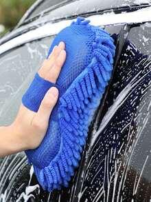 1 قطعة، إسفنجة غسيل السيارات والدراجات النارية من الشينيل الناعم والألياف الدقيقة للتنظيف الفعال وامتصاص المياه، أداة تنظيف مخصصة للسيارات، ناعمة وماصة، لتنظيف عميق، قفاز إسفنجي - أداة تنظيف مثالية لاستخدام المنزلي والخارجي