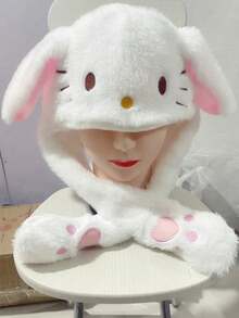 1 pieza Sombrero que se mueve cuando te aprietas las orejas, serie linda de Sanrio - Sombrero de Cinnamoroll, Sombrero de Kuromi, Sombrero de Pompompurin, Sombrero de Hello Kitty, Sombrero de My Melody