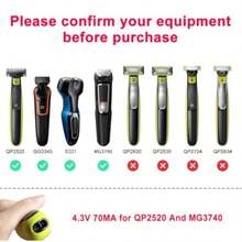 GEOXS4.3V Charger Compatible With Philips Relco One Blade QP2520 MG3740 A00390 QP2522 QP2515 MG5700 MG3720 QG3330 QT4000 Electric Trimmer Shaverc4hy6