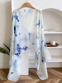 1pc Elegant Solid Color Ombre Lightweight Shawl For Women, Versatile Beach Fashion Accessory, Sun Protection For Travel & Daily Wear For Dress - Multicolor - View 14