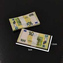 1 conjunto de réplicas de jogos de festa em miniatura de 3 cm x 1,5 cm, com denominação de 100 euros, réplicas de adereços de entretenimento, adereços de decoração de ano novo em papel, presentes de ano novo, adereços de buquê para o Dia dos Namorados em papel, presentes de feriado, adereços de festa em papel, adereços de filmes e TV em papel europeu, adereços de tiro em papel, adereços de papel europeus são os melhores adereços para exibir sua riqueza