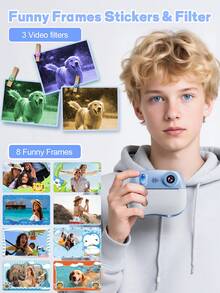 Tagry 1080P HD Dual-Lens Selfie Digital Camera 2.4 Inch Screen Instant Print Cute Camera Fun Gift For Girls Boys With 3 Rolls Print Paper - Multicolor - View 7