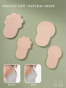 50/40/20/10/2件隐形丰胸胶带和乳贴 – 一次性无纺布聚拢提胸垫，适合大胸，无肩带露背连衣裙文胸替代品， - 米色 - 查看 4