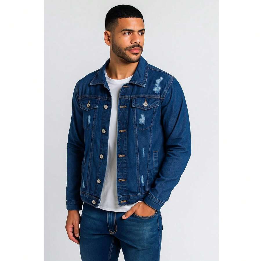 Men's Denim Jacket - 牛仔褲 - 查看 1