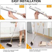 Broom And Dustpan Set House Brooms For Sweeping Indoor Collapsible Broom And Dust Pan Combo For Home Office Kitchen Lobby Floor Pet Hair