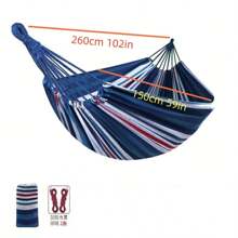 Canvas Hammock With Anti-Tipping Design, Outdoor Swing Chair For Two People School Supplies,Back To School - Multicolor - View 9