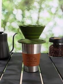 V02 手冲咖啡滤纸，可折叠硅胶咖啡滤嘴，材质便携，适合户外使用