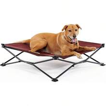 Coolaroo On-The-Go Elevated Dog Bed - Foldable Pop-Up Travel Dog Bed With Breathable, Moisture-Resistant Fabric, Carry Bag Included, Lightweight & Portable, Emerald Green, Standard - Brick - 查看 8