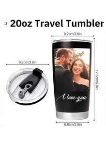 1pc Photos Tumbler, Personalized Travel Mug, Gift For Dad, Gifts For Mom, Pictures Tumbler, Friend Birthday Gift, Father's Day Photo Tumbler Beach Party, Festival Gift, Outdoor Sports Water Cup