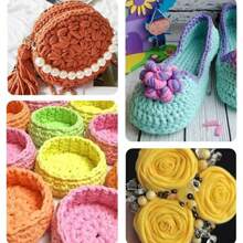 1 Stück 280 g dicker, hochelastischer Polyestergarn T-Shirt Garn zum Stricken, Häkeln von Kleidung, Taschen, Hausschuhen - Bastelseidenband Garn