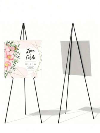 1台 63インチ ウェディングサイン用イーゼルスタンド、ポスター表示、サインポスタースタンド、バッグ付きイーゼルスタンド、5 lbs荷重対応、フォールディング 携帯式グランドイーゼル、ウェディングバナー&ポスター展示用、テーブルトップ金属三脚イーゼル、イベント&アートディスプレイ用、ウェディングイーゼル、優雅で頑丈なイーゼル、サインスタンド
