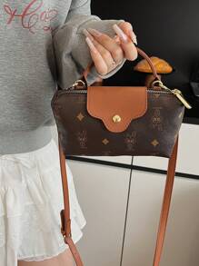 Bolso de tela versátil y casual de estilo contraste, bolso cuadrado minimalista de nailon, bolso de mano de moda, bolso de estilo retro con correa extraíble, bolsos para adolescentes, mujeres estudiantes universitarias, principiantes y trabajadores de oficina, perfecto para la oficina, universidad, trabajo, negocios, viajes