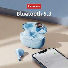 Auriculares Bluetooth 5.3 TWS inalámbricos Lenovo LP17 con control táctil, graves, baja latencia y larga duración de la batería 2025 nuevos - Negro - Ver 2
