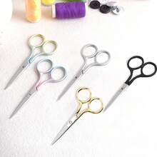 Tijeras de belleza profesionales de acero inoxidable finas, rectas y puntiagudas para el cuidado personal, eliminación del vello facial y recorte de orejas, nariz y cejas