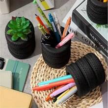 1pc Creative Tire Shaped Pen Holder, Unique Stationery Storage Container, Desktop Organizer, Prize Gift, Back To School Season