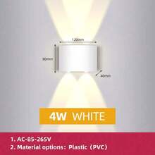 CANMEIJIA 2 件黑色/白色扇形壁灯，2W/4W/6W/8W/10W，LED 户外壁灯，IP65 防水，AC110-265V，简约室内壁灯灯具，适用于户外露台/楼梯/街道/室内/花园/客厅/浴室/厨房/卧室/走廊 - 2件扇形壁燈 - 查看 21
