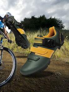 山地骑行鞋男女款速度骑行运动鞋锁鞋，MTB 骑行平踏鞋自行车户外鞋自锁亮蓝色