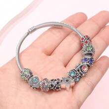 Large Hole Metal Spacer Beads For Bracelet Necklace Jewelry Making, Rhinestone Focal Beads For Pen Hair Keychain, Mixed Style