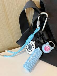 系列创意设计可爱撞色甜美酷炫运动风包包挂件，健身运动配件，夏季时尚救星钥匙扣，健身系列杠铃哑铃盘运动水杯挂件，背包挂件，饰品钥匙扣，适合运动男生女生，精致男女礼物 - 彩色 - 查看 4