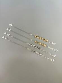 1pc Customized Crystal English Letter, Personalized Type, Special Expression Rhinestone Metal English Letter Invisible Transparent Shoulder Strap Decoration, Personalized Sexy Fashion Women's Bra Invisible Transparent Shoulder Strap Crystal English Letter, Sexy Adjustable Bikini Bandeau Invisible Strap, Holiday Party Performance Clothing Camisole Accessory, Holiday Birthday Friend Lover Best Friend Gift